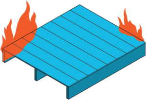 Icon of a deck on fire.