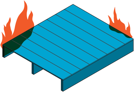 Icon of a deck on fire.