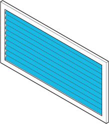 Icon of a vent with shutters installed.