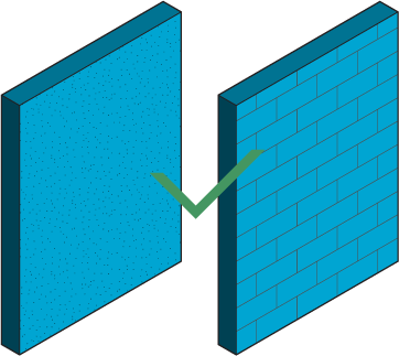 Icon of two approved types of siding.