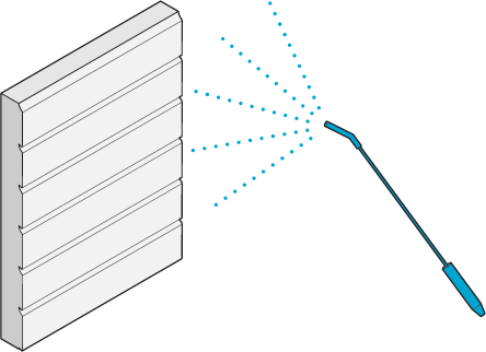 Icon of a sprayer pointed at a wall.